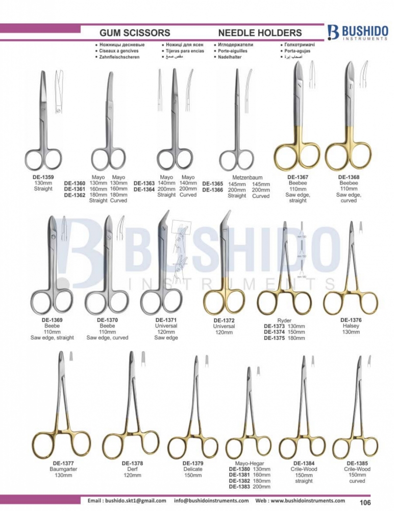 Gum Scissors Needle Holders
